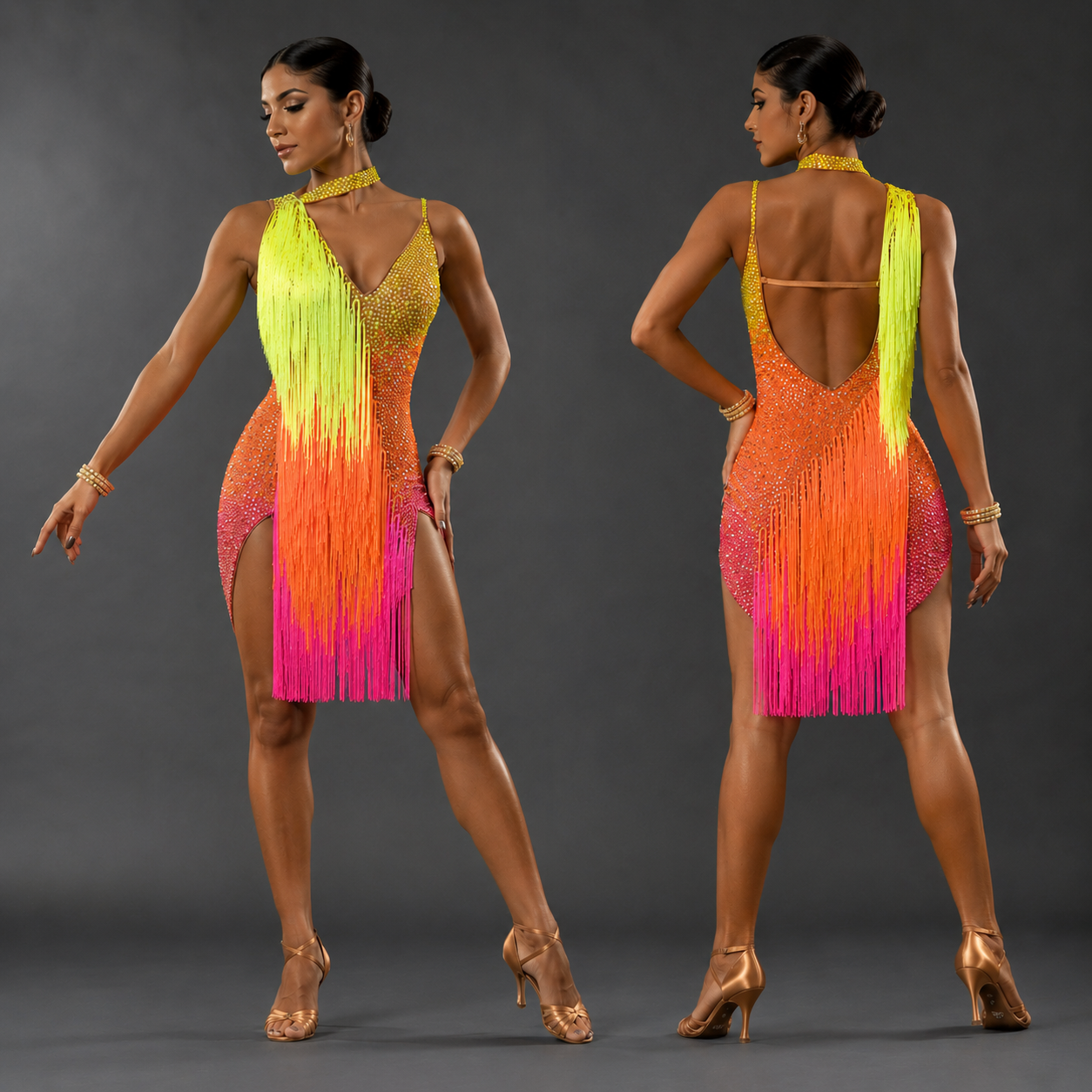 Neon Latin Rhythm Dance Sport Dress LAT- 1083 – petradesigns