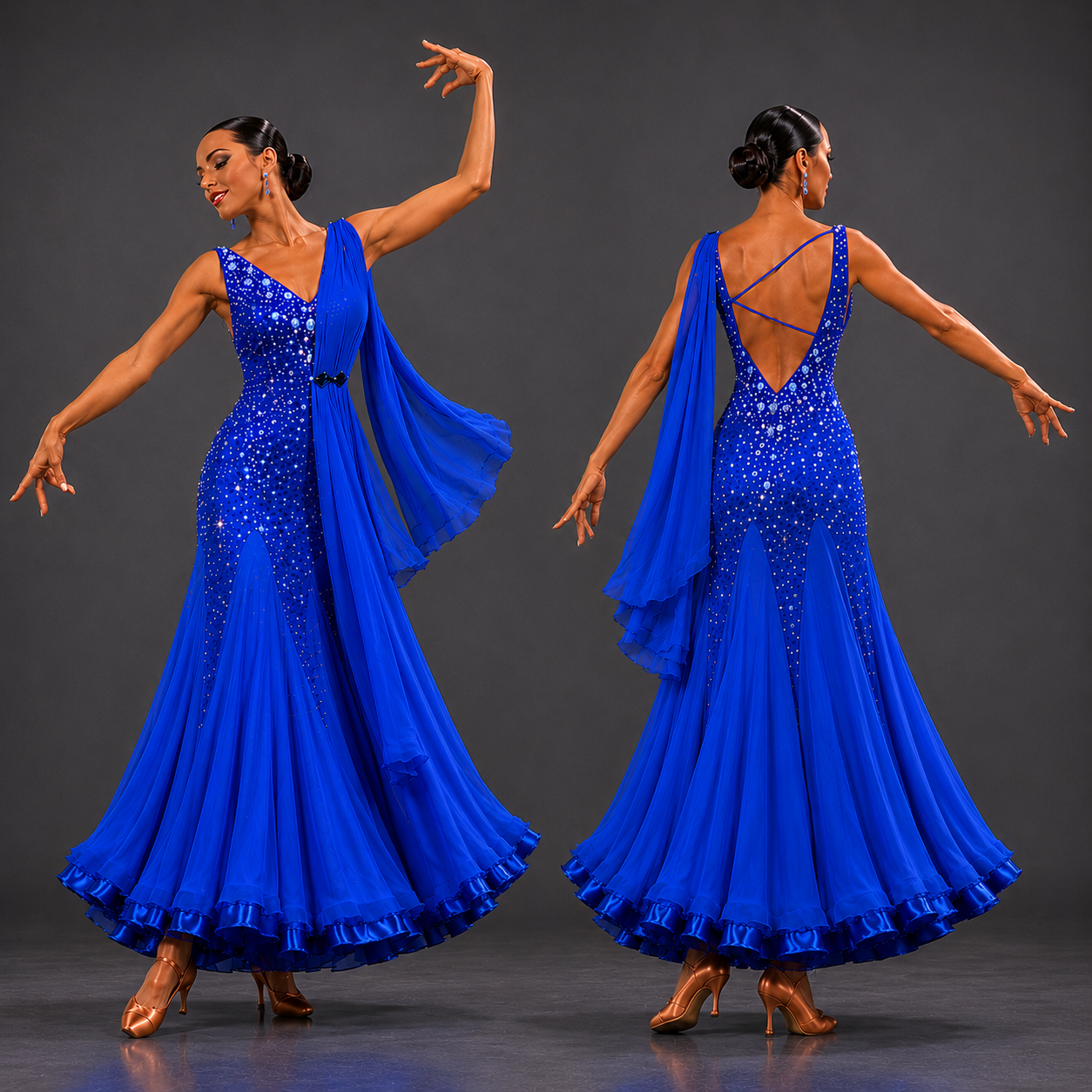 blue dance dress Royal Blue Smooth Dance Sport Dress SM- 1218 – petradesigns