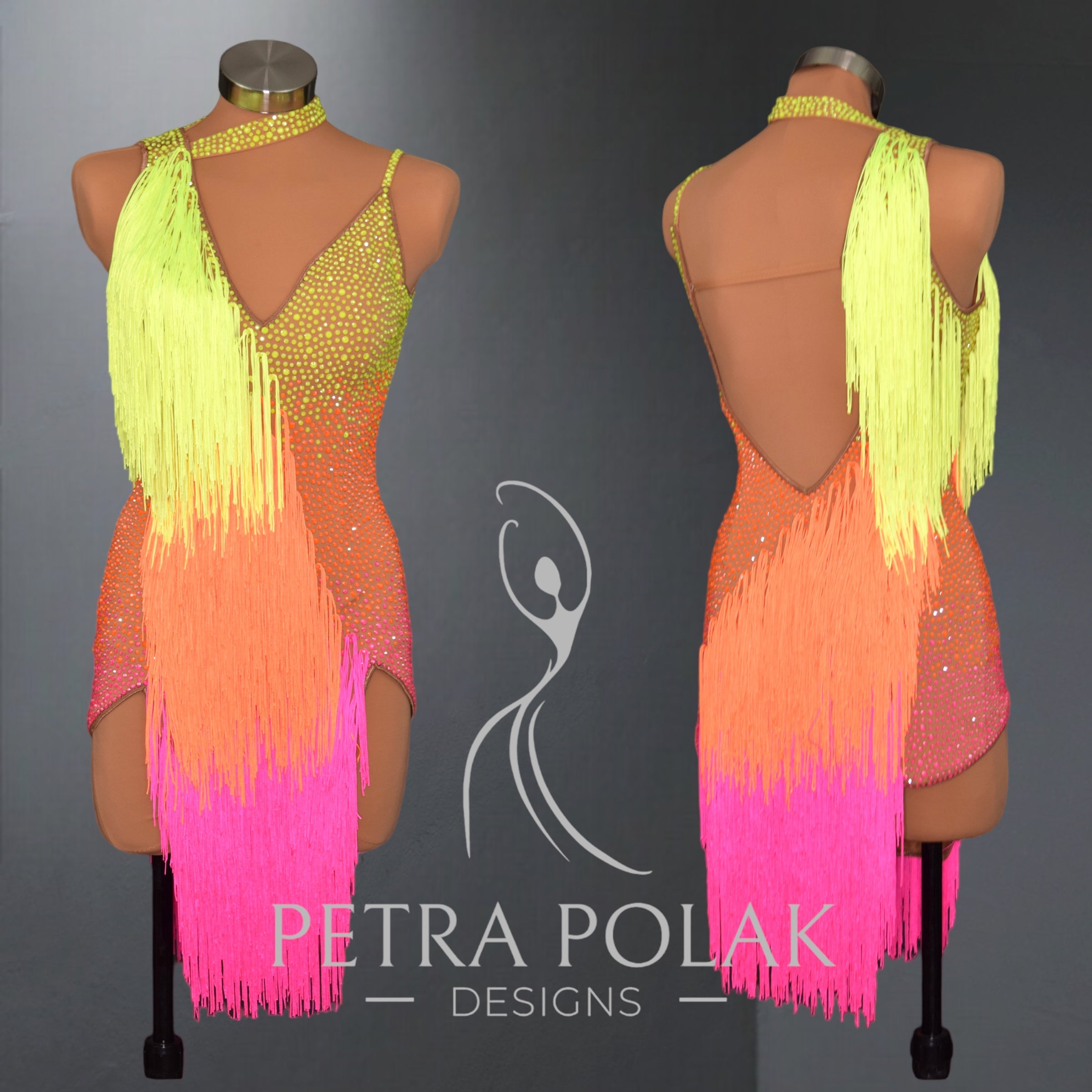Neon Latin Rhythm Dance Sport Dress LAT- 1083 petradesigns Neon Latin Rhythm Dance Sport Dress LAT- 1083 petradesigns