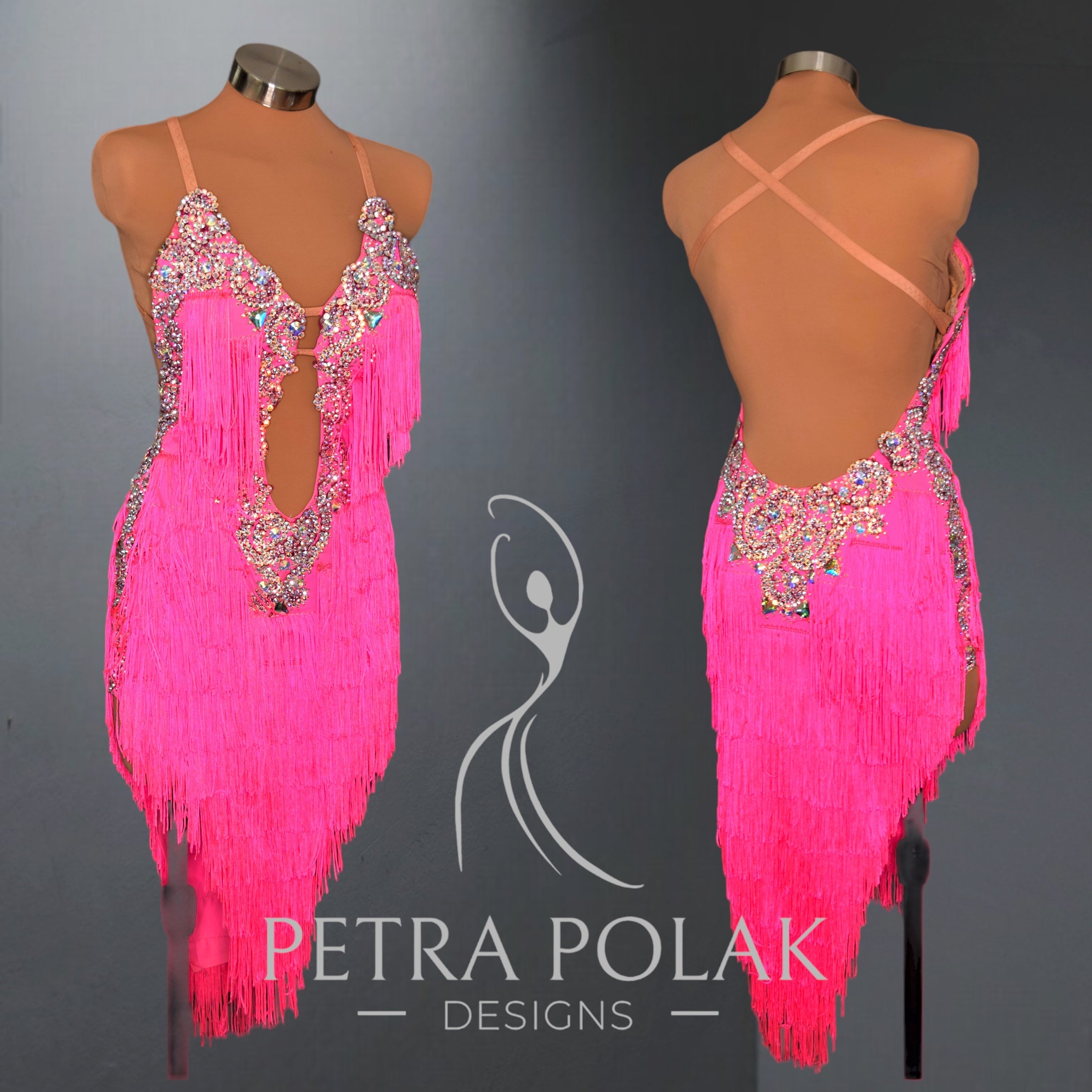 Hot Pink Latin Rhythm Dance Sport Dress LAT- 1059 petradesigns Hot Pink Latin Rhythm Dance Sport Dress LAT- 1059 petradesigns
