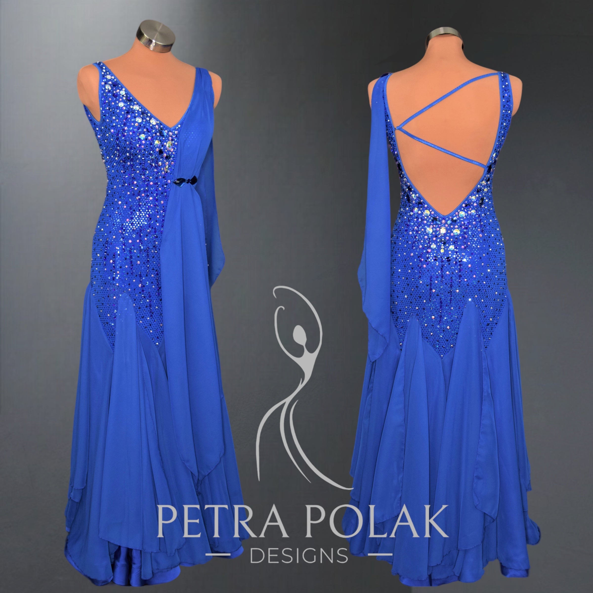 Royal Blue Smooth Dance Sport Dress SM- 1218 petradesigns Royal Blue Smooth Dance Sport Dress SM- 1218 petradesigns