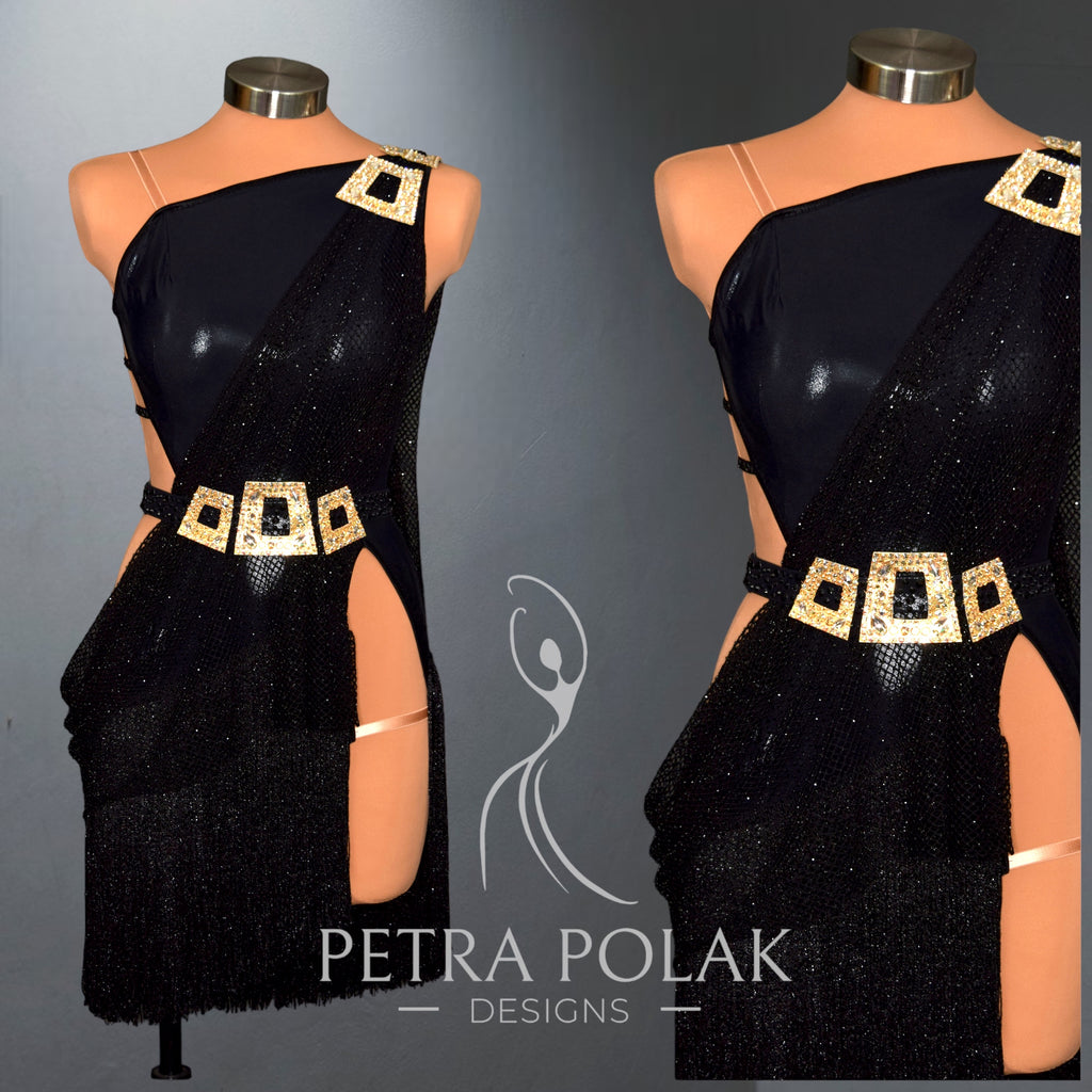 Custom Dress - Black with gold