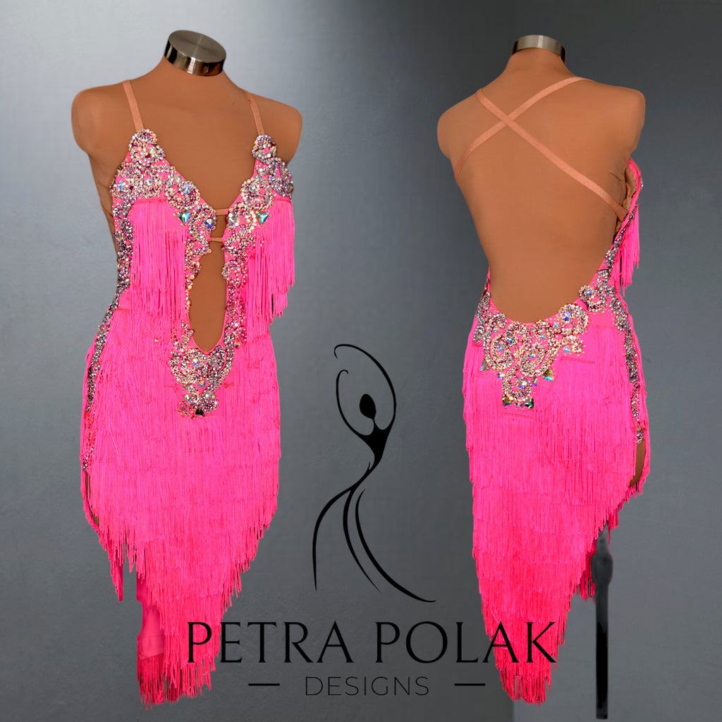 Custom Dress - Pink fringe