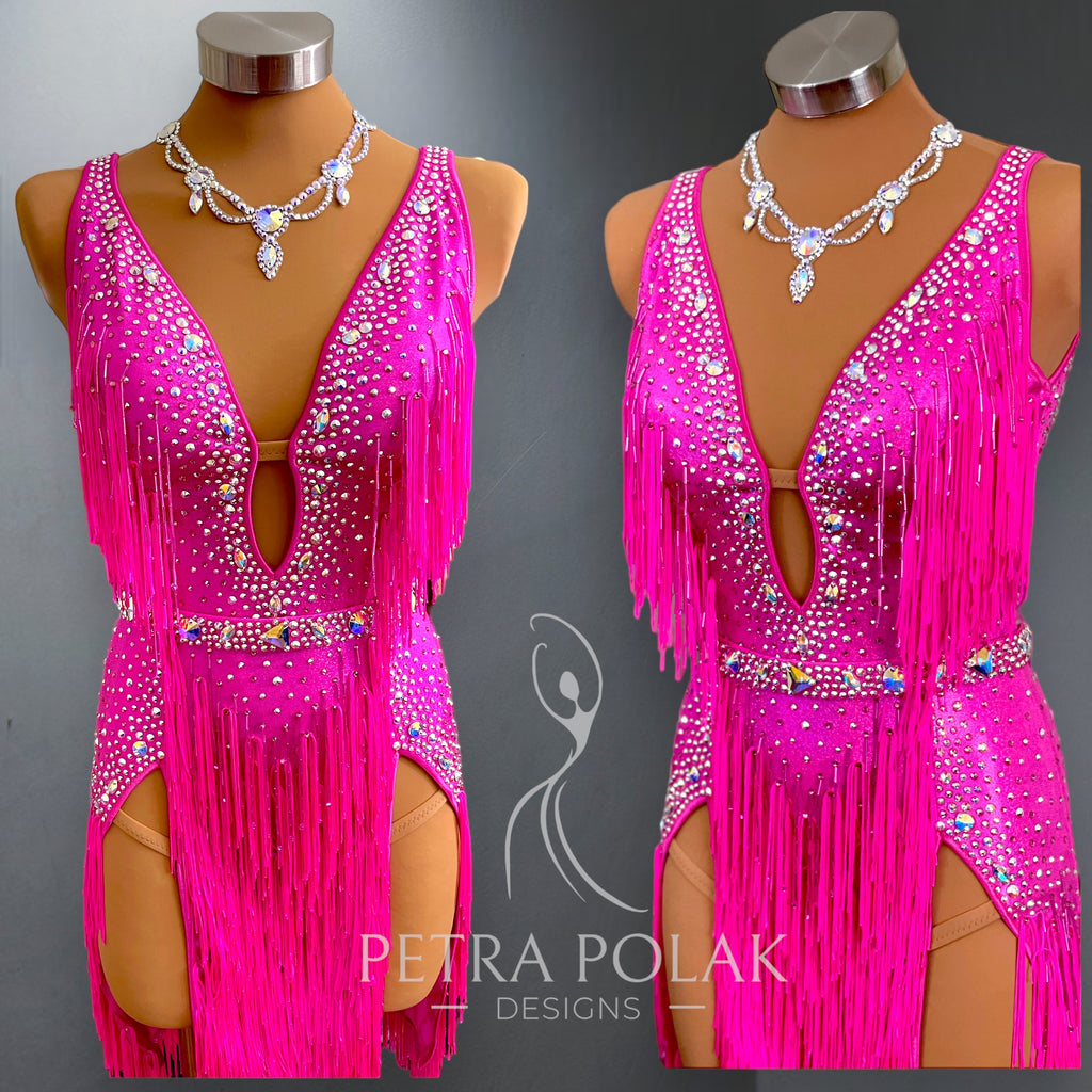 Custom Dress- Pink Fringe