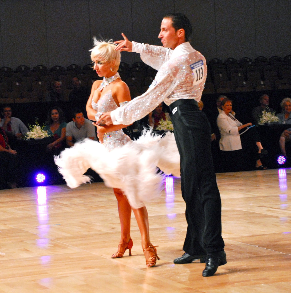 Custom Dress- White feather Latin Action