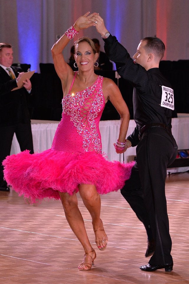 Custom Dress - Fuchsia Feather Action