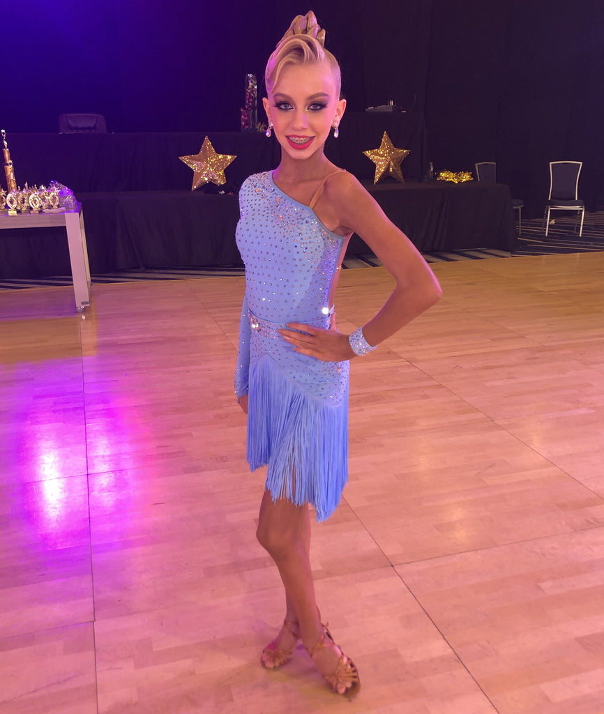 Custom Dress- Light blue Latin Action