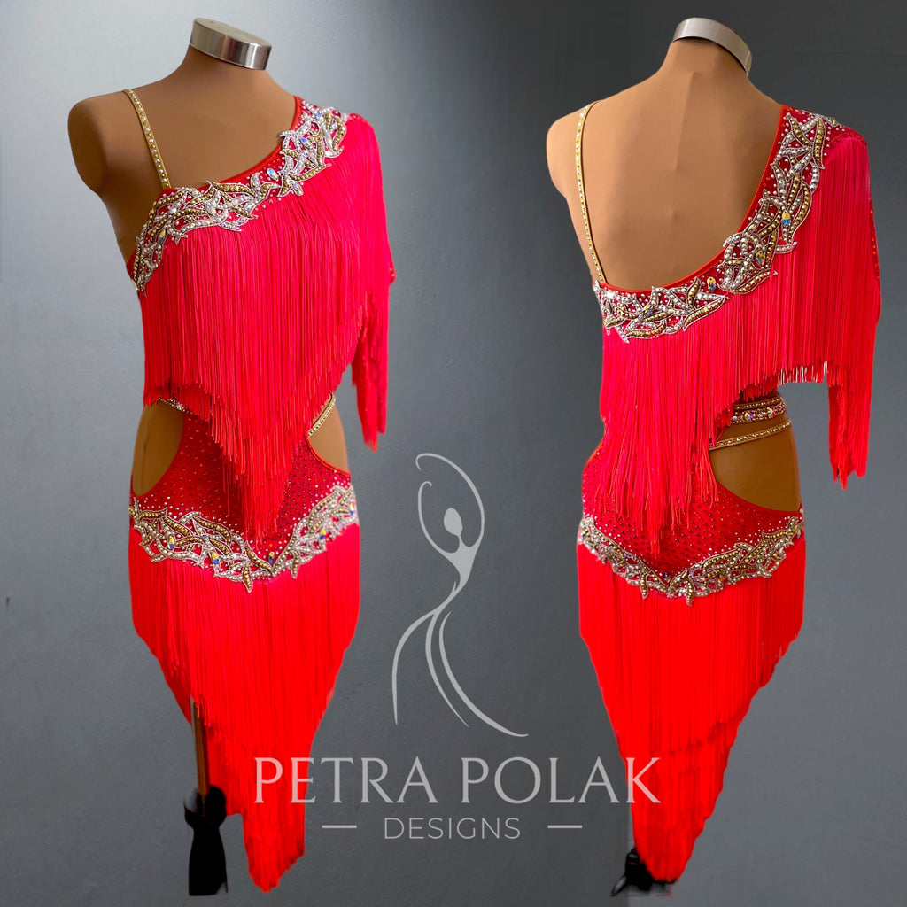 Custom Dress - Red Fringe