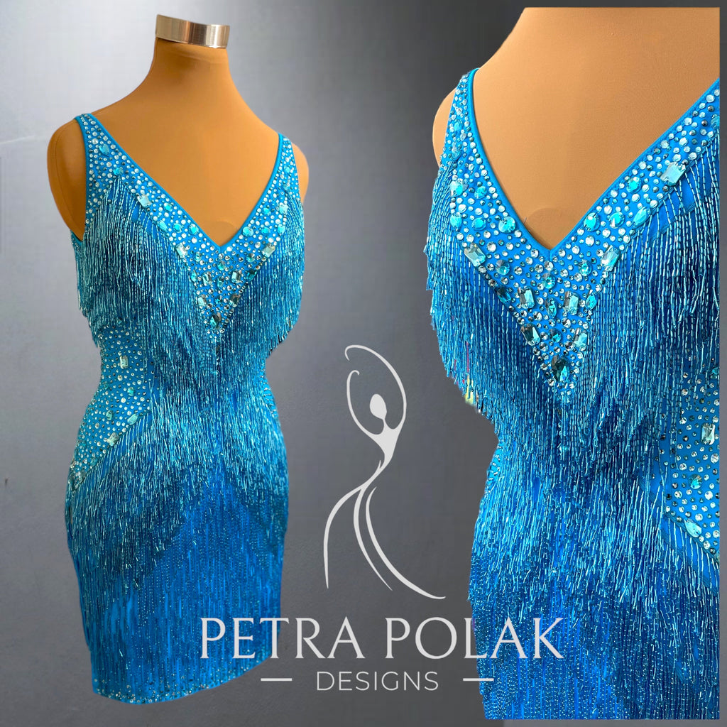 Custom Dress - Turquoise Beads Latin