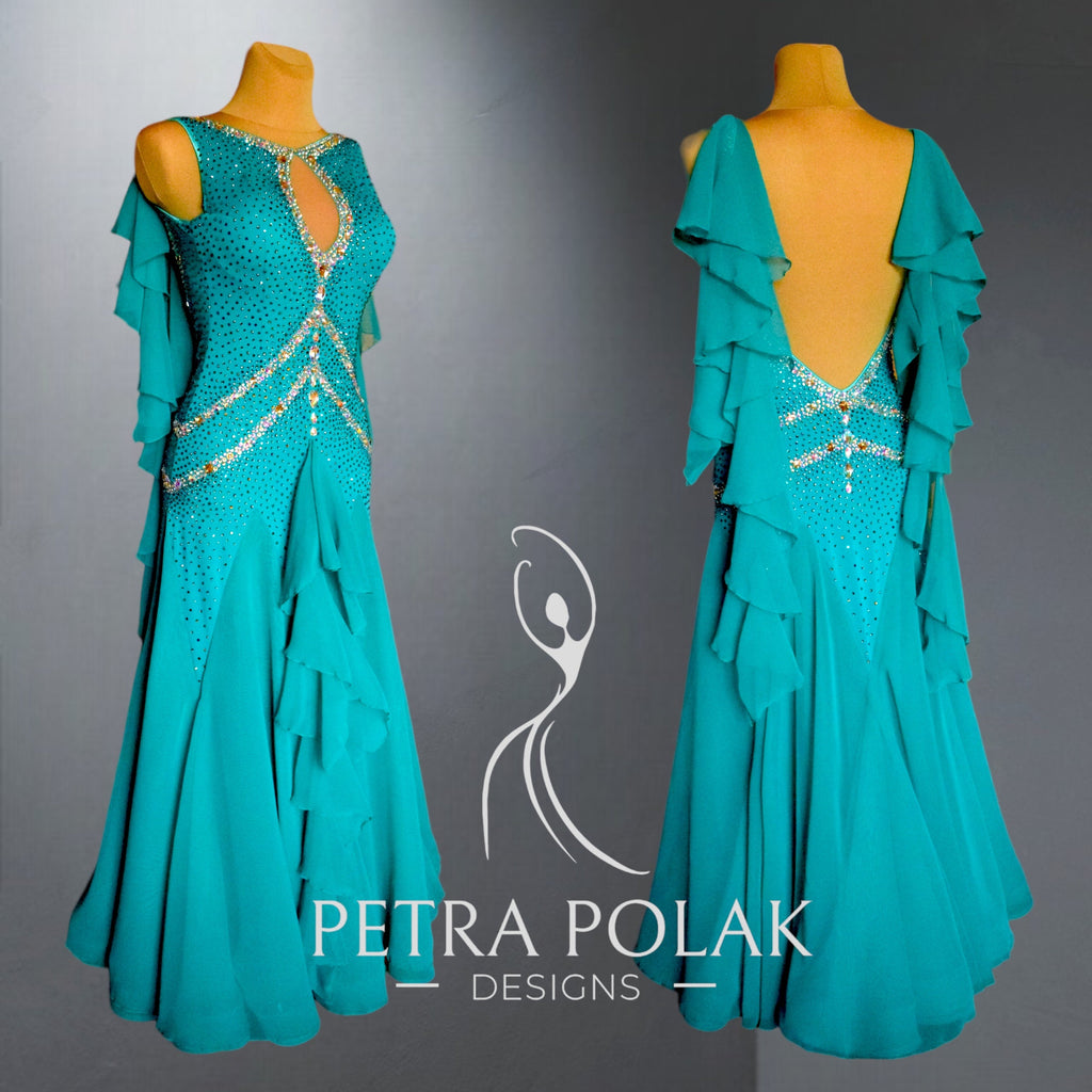 Custom dress- Peacock blue Smooth
