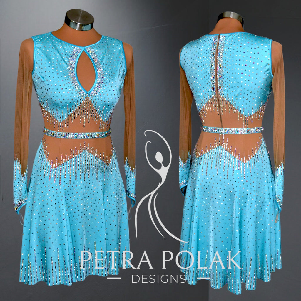 Custom Dress- Aqua Latin