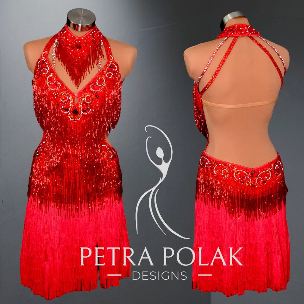 Custom Dress - Red beads Latin