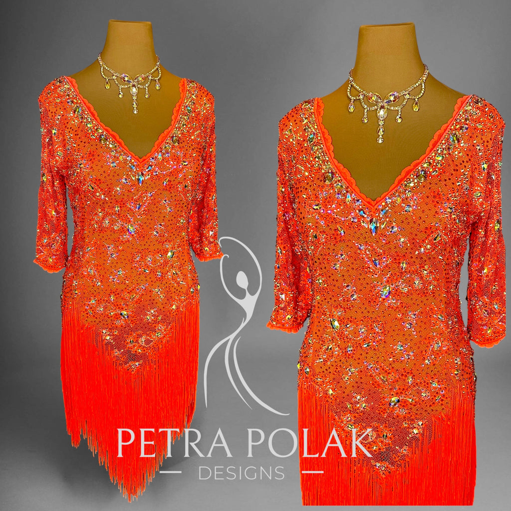 Custom dress - Orange lace