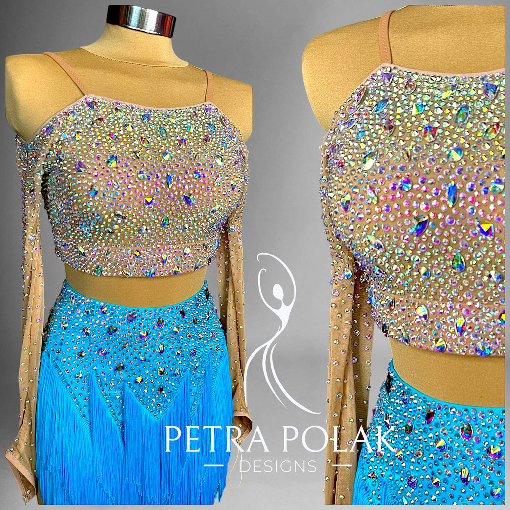 Custom dress -two piece blue skirt