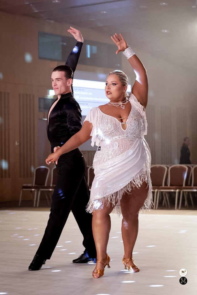 Custom Dress - White/ Silver Latin