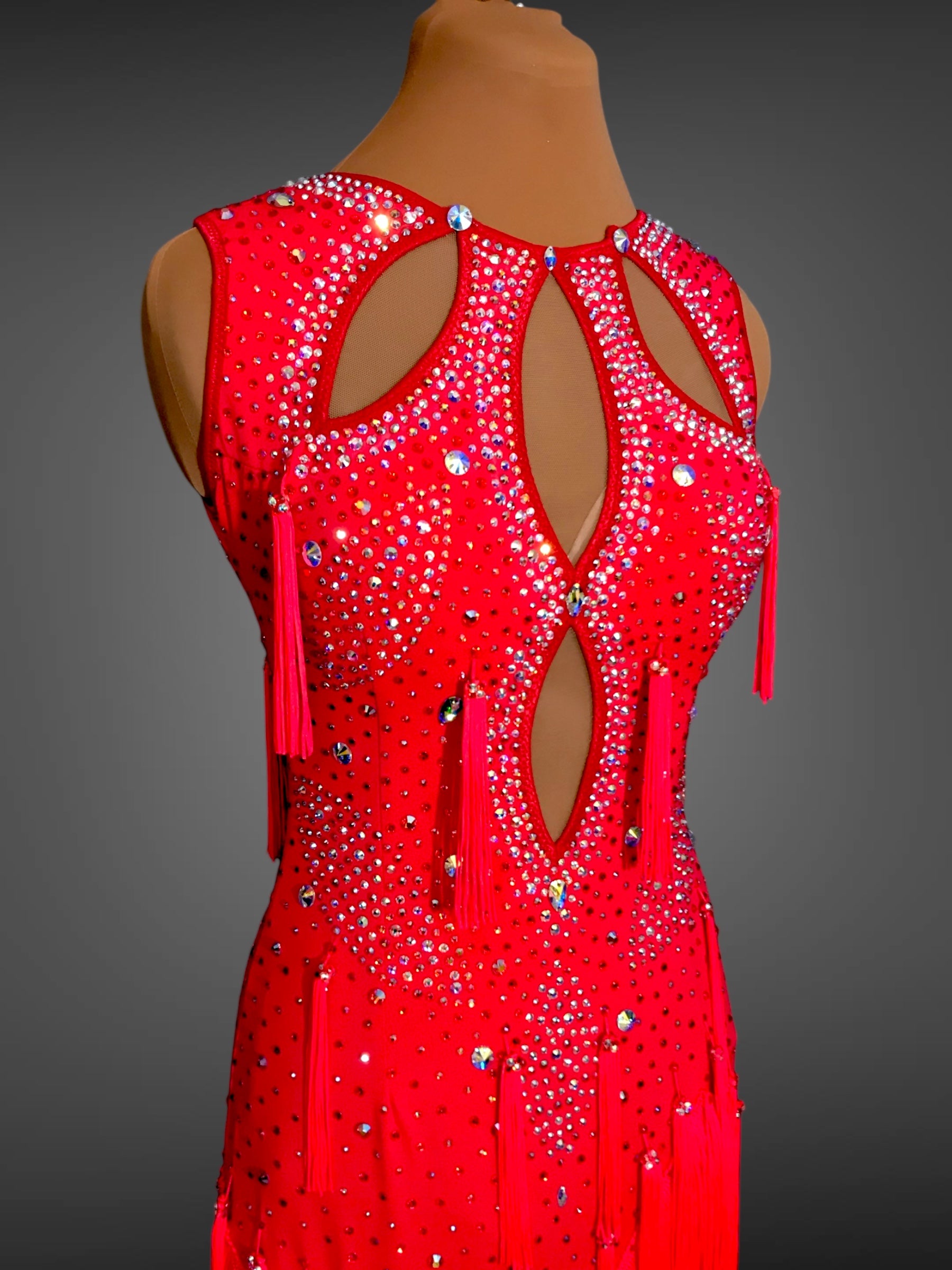 Hot Red Latin Dance Sport Dress LAT- 1108