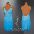 Barbados Blue Latin Rhythm Dance Sport Dress LAT- 1013