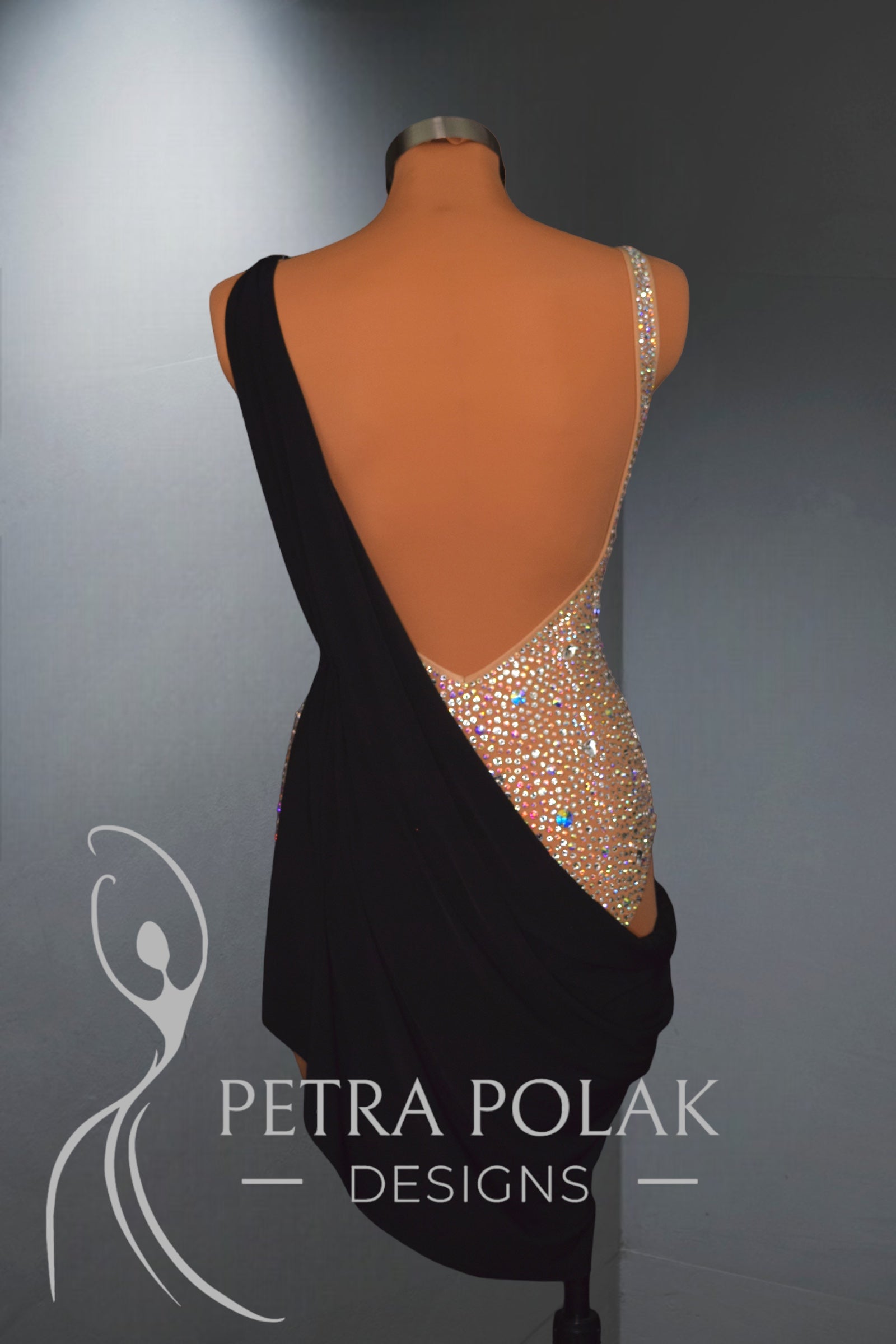 Tan/ Black Latin & Rhythm Dance Sport Dress LAT- 1004