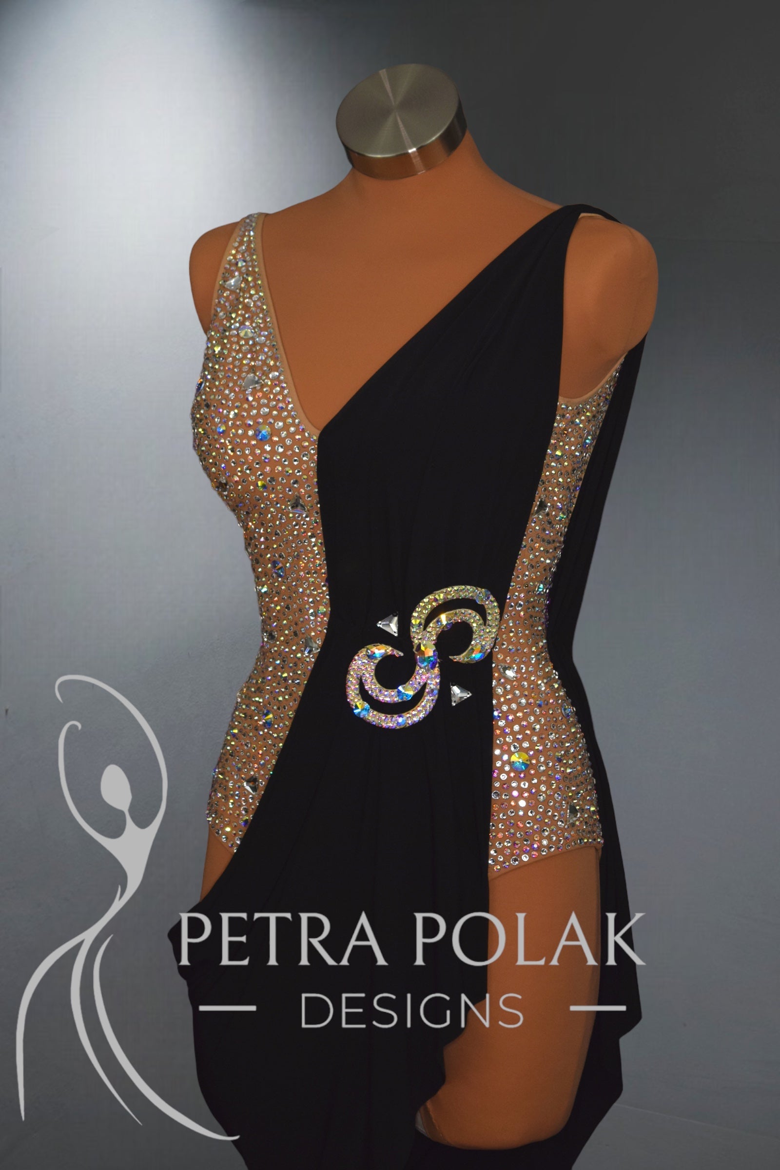 Tan/ Black Latin & Rhythm Dance Sport Dress LAT- 1004