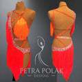 Flame Red Latin Rhythm Dance Sport Dress LAT- 1087