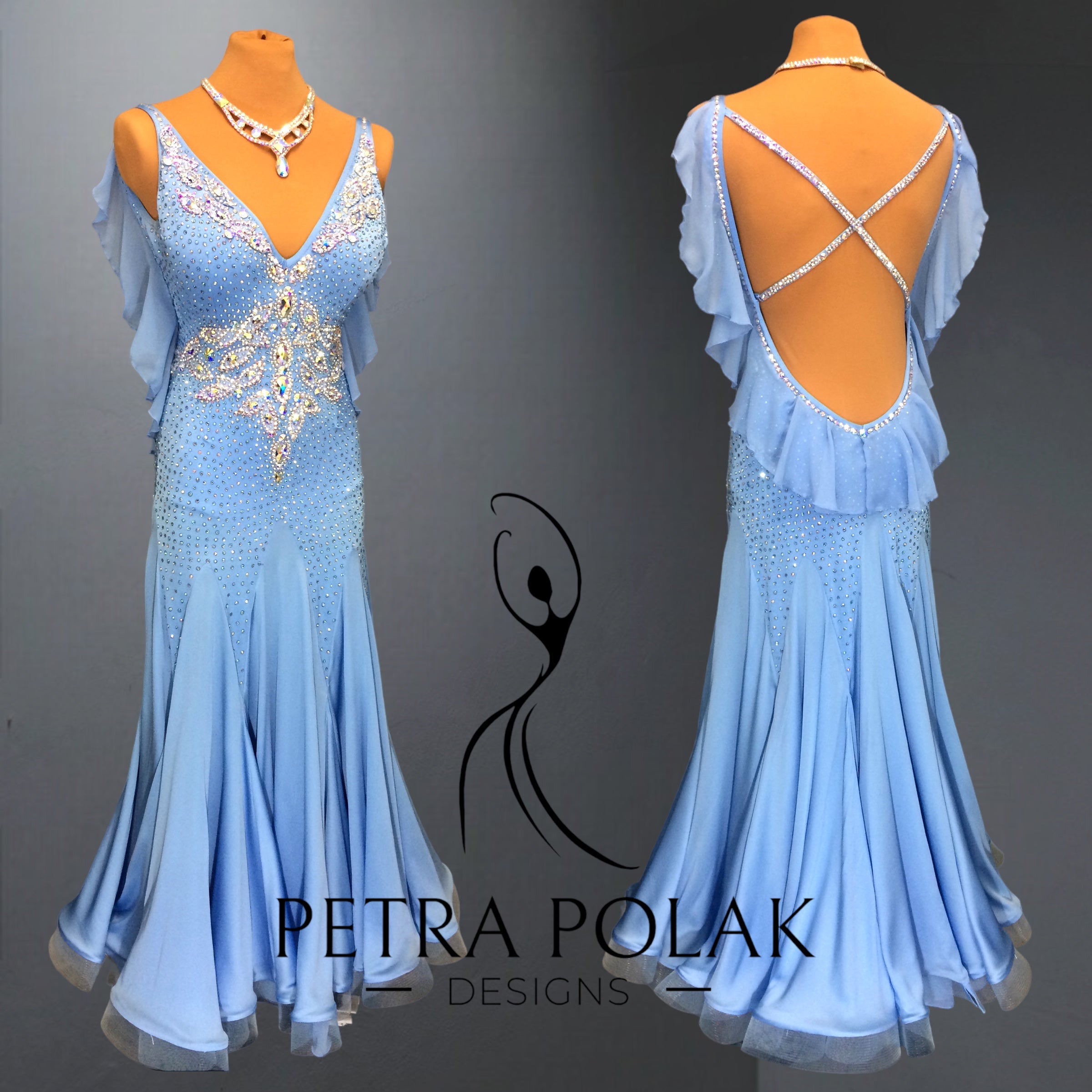 Periwinkle Smooth & Ballroom Dance Competition Dress