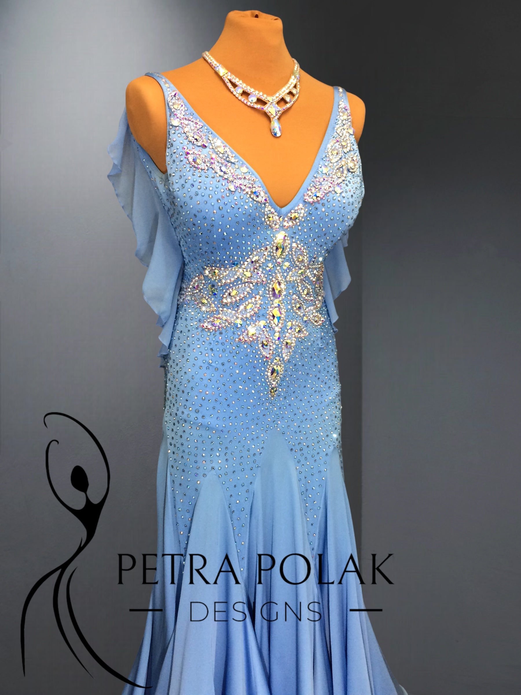Periwinkle Smooth & Ballroom Dance Competition Dress