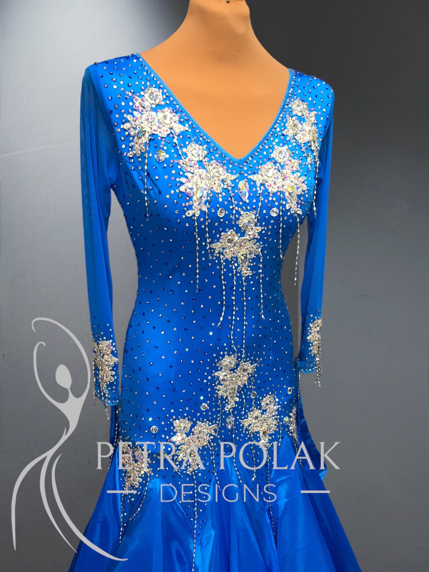Ocean Blue Standard Dance Sport Dress STT- 1211 – petradesigns Ocean Blue Standard Dance Sport Dress STT- 1211 – petradesigns