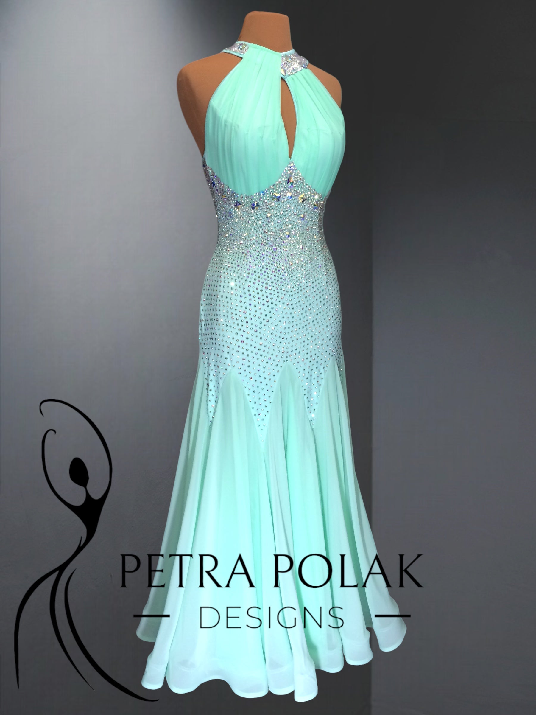 Mint Green Smooth & Ballroom Dance Competition Dress