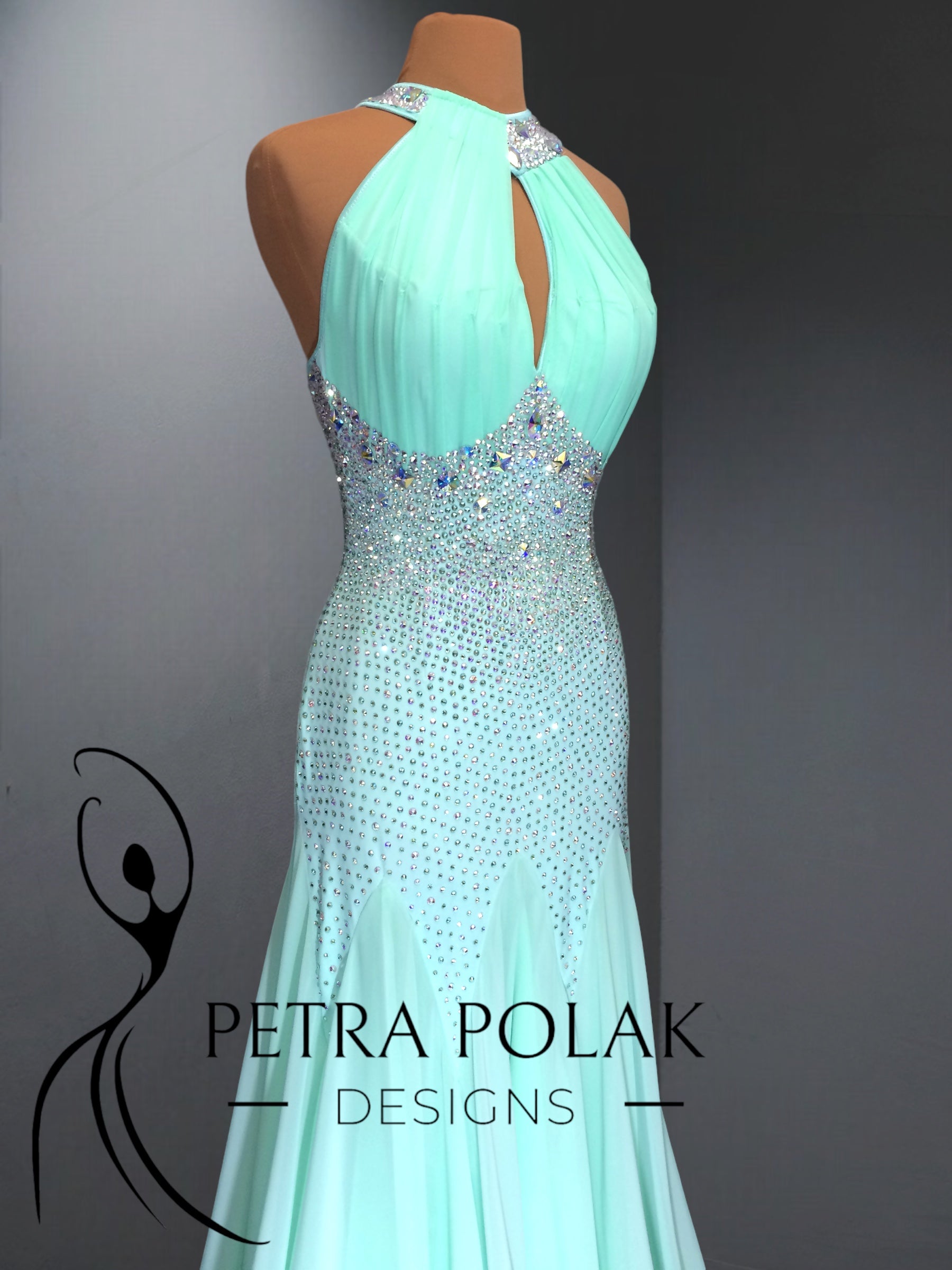 Mint Green Smooth & Ballroom Dance Competition Dress