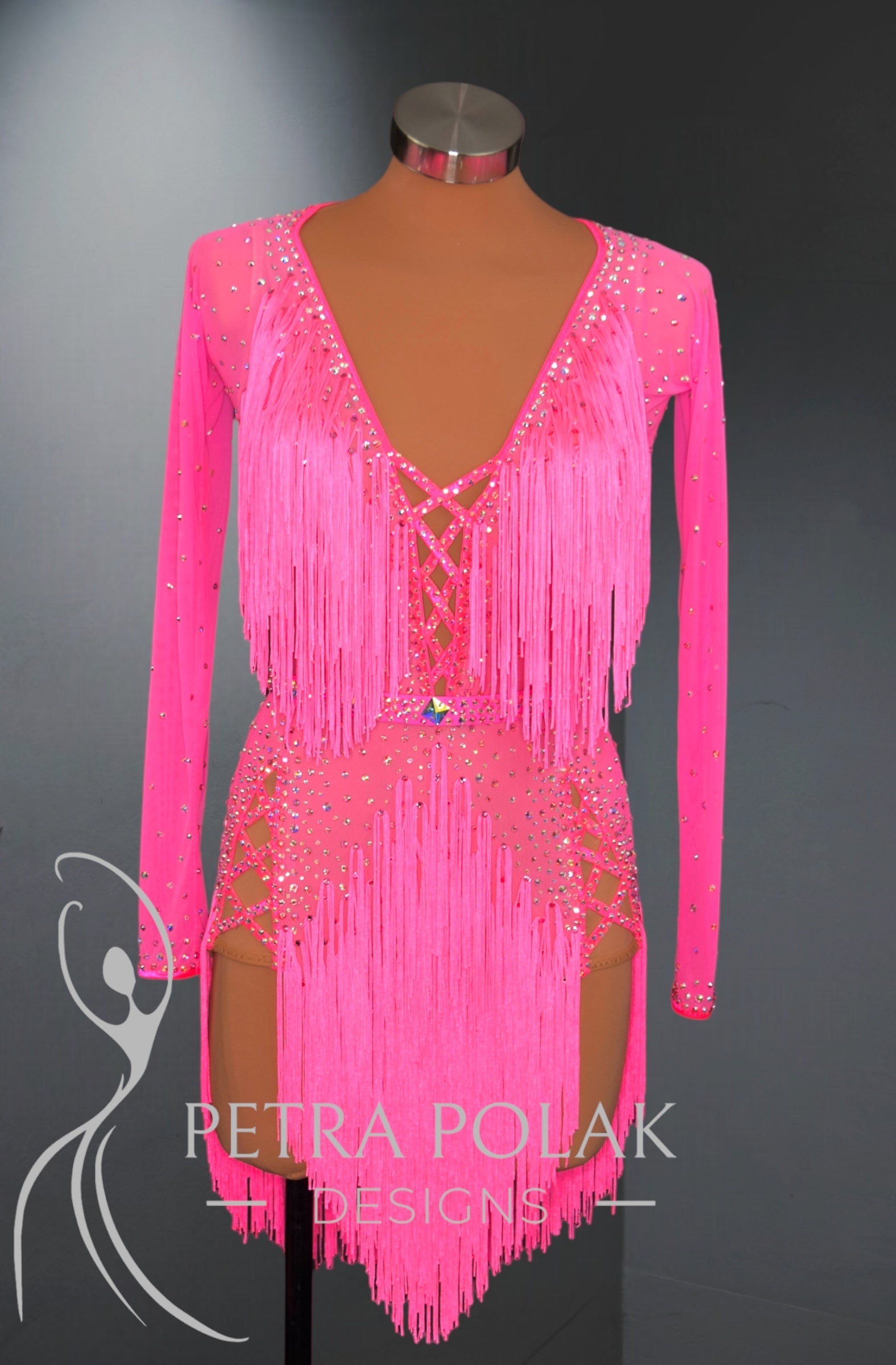 Pink Latin Rhythm Dance Sport Dress LAT- 1060