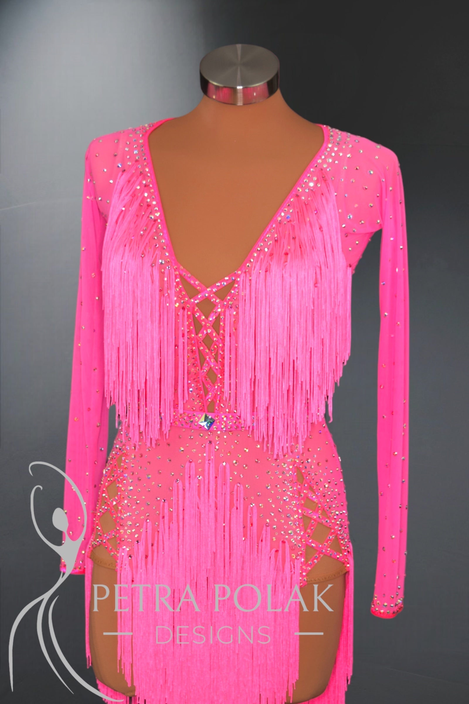Pink Latin Rhythm Dance Sport Dress LAT- 1060