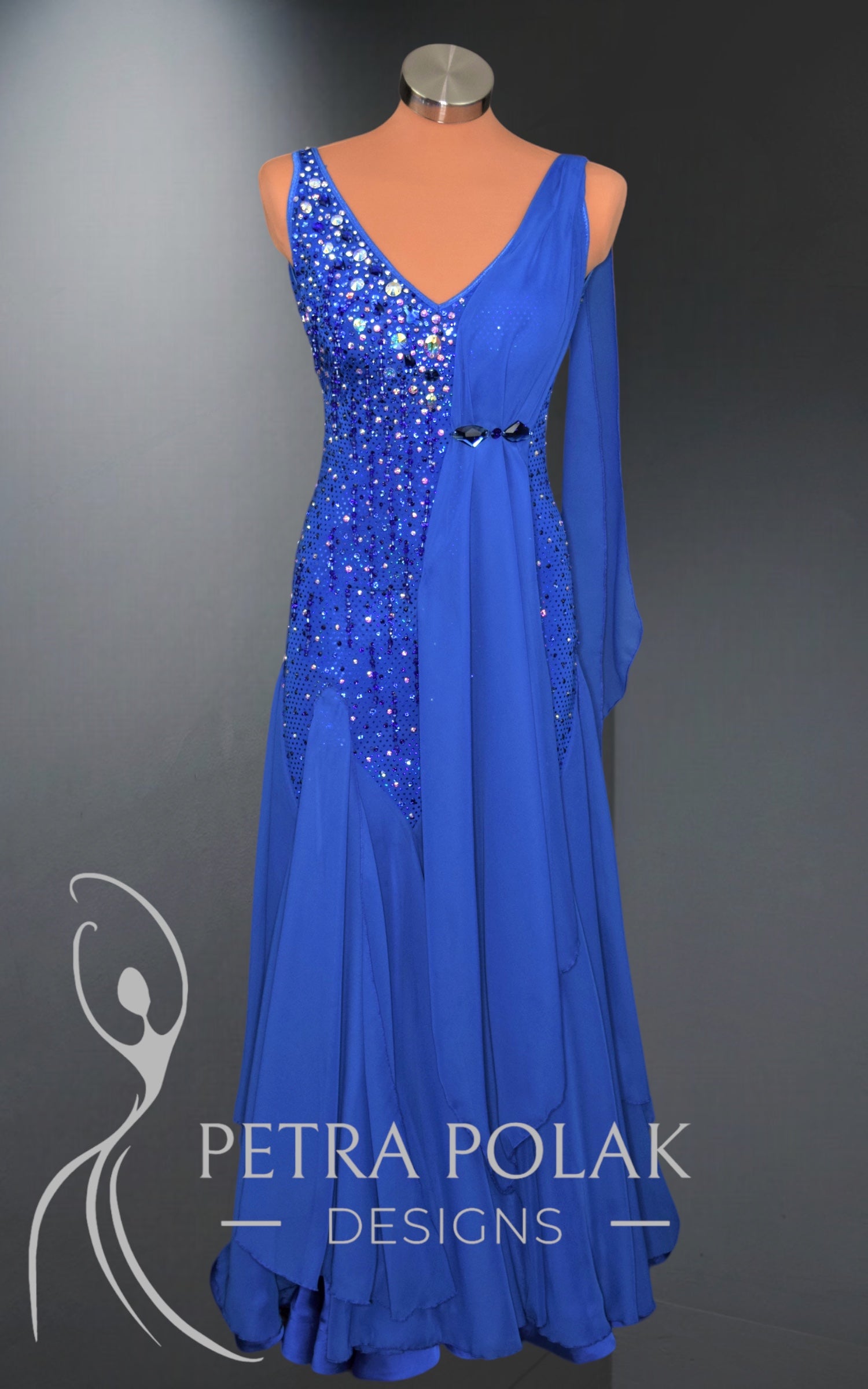Royal Blue Smooth & Ballroom Dance Competition Dress
